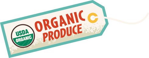 Organic Produce label illustration